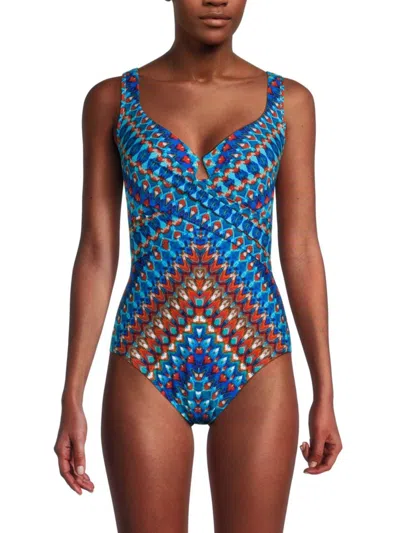 Miraclesuit Women's Nepali Printed One Piece Swimsuit In Blue