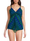 Miraclesuit Beach Goes On X Cross Escape Top In Blue Multi