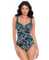Miraclesuit Palma Verde Sanibel Underwire One-piece In Black,green Multi