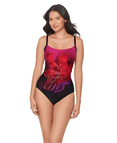 Miraclesuit Women's Petali Rosa Starr Underwire One-piece Swimsuit In Black,multi