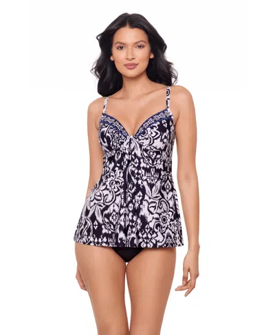 Miraclesuit Women's Printed Underwire Tankini Top In Blue