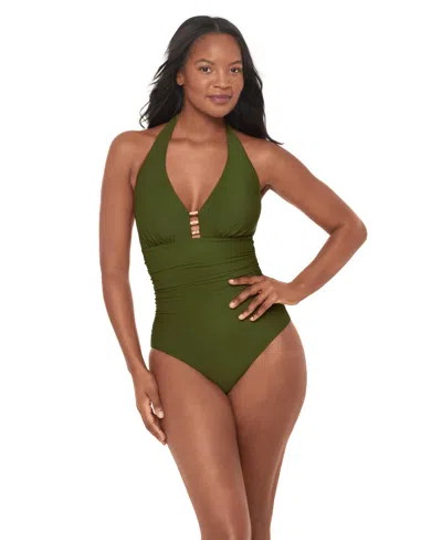 Miraclesuit Women's Razzle Dazzle Theia Soft Cup One-piece Swimsuit In Green