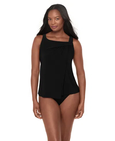 Miraclesuit Women's Rock Solid Atria Pull-on Tankini Top In Black