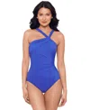 Miraclesuit Rock Solid Europa Asymmetric Underwire One Piece Swimsuit In Delphine