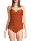 Miraclesuit Women's Rock Solid Madrid 1-piece Swimsuit In Burgundy