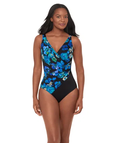 Miraclesuit Women's Secret Garden Oceanus Soft Cup One-piece Swimsuit In Black,multi