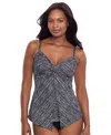 Miraclesuit Selenite Love Knot Underwire Tankini Top In Black,white