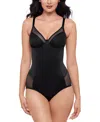 Miraclesuit Women's Sexy Sheer Shaping Padded-cup Bodysuit In Black