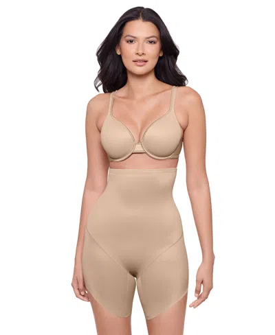 Miraclesuit Women's Showstopped Slanted Hem Shaping High-waist Shorts In Brown