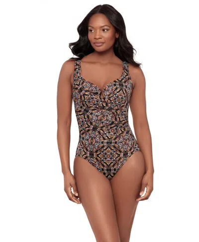 Miraclesuit Women's Surplice Neck One-piece Swimsuit In Multi