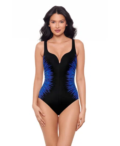 Miraclesuit Women's Tummy Control Sweetheart Neck One-piece Swimsuit In Blue
