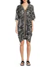 Miraclesuit Women's Zebra-print Caftan Cover-up