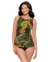 Miraclesuit Womens Sunset Islet Ursula Tummy Control Underwired Tankini Top High Waist Bikini Bottoms In Multi