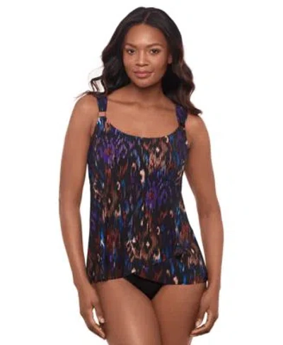 Miraclesuit Womens Tapiz Dazzle Tankini Top Bottoms In Midnight Blue