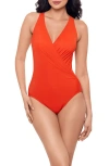 Miraclesuit Rock Solid Wrapsody One Piece Swimsuit In Arancio