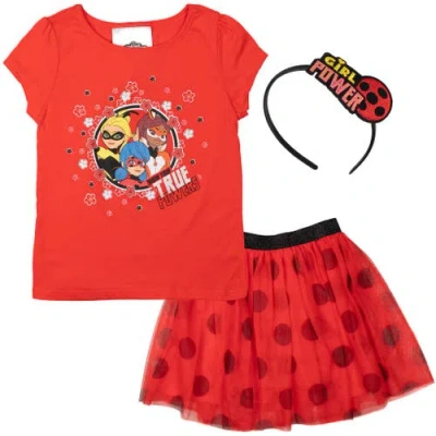 Miraculous Kids'  Cosplay T-shirt And Tutu Skirt Set