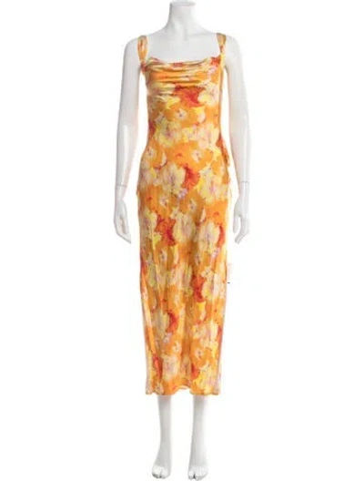 Pre-owned Mirae Angelina Long Dress In Orange