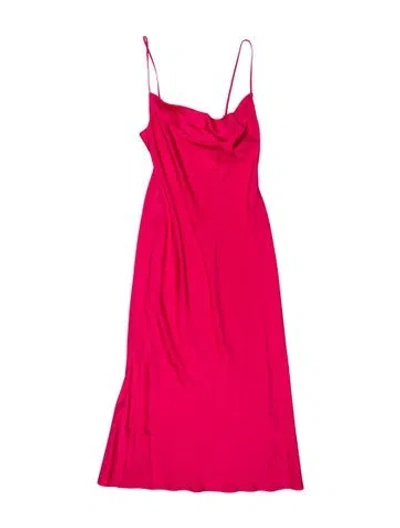 Pre-owned Mirae Cowl Neck Long Dress In Pink
