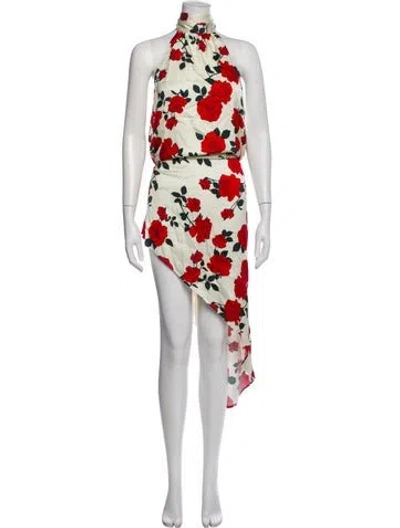 Pre-owned Mirae Floral Print Long Dress In Neutral