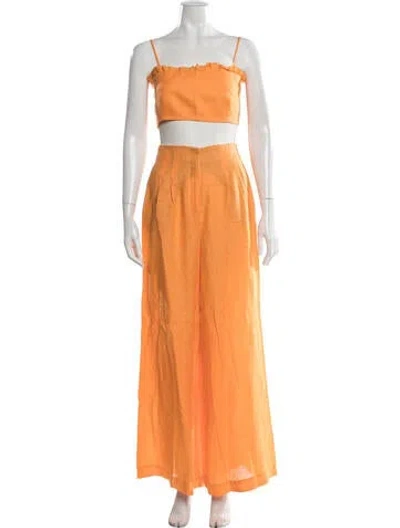 Pre-owned Mirae Linen Pant Set In Orange