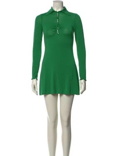 Pre-owned Mirae Mini Dress In Green