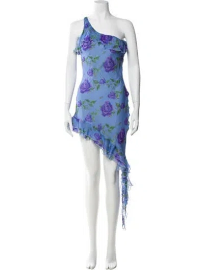 Pre-owned Mirae Silk Long Dress In Blue