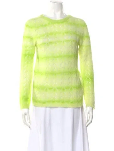 Pre-owned Mirae Striped Crew Neck Sweater In Yellow