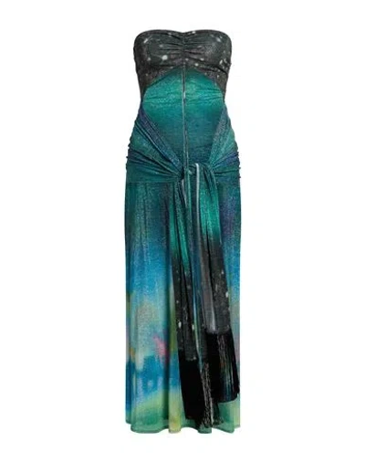 Mirae Woman Maxi Dress Green Size 2 Polyester, Nylon, Elastane