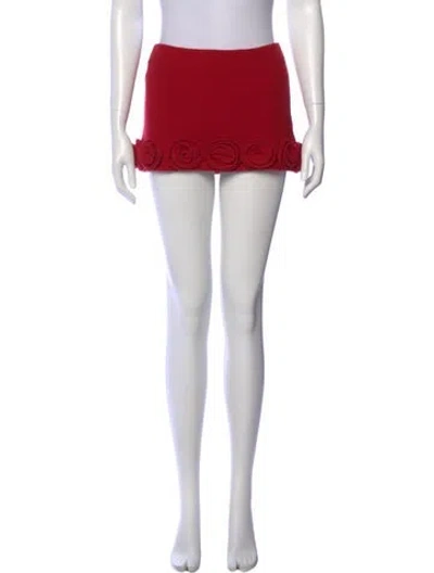 Pre-owned Mirae Wool Mini Skirt In Red