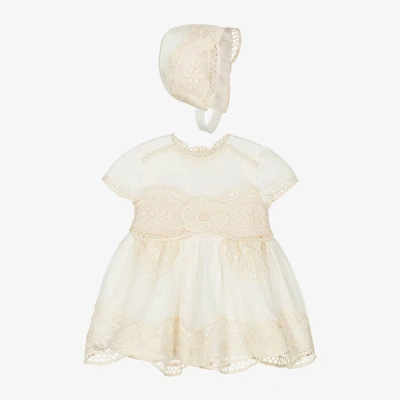 Miranda Baby Girls Ivory Tulle & Lace Dress Set