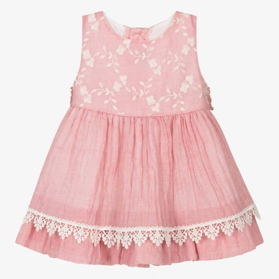 Miranda Baby Girls Pink Embroidered Dress