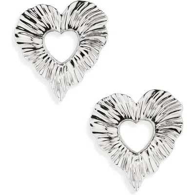 Miranda Frye Amour Heart Drop Earrings In Silver