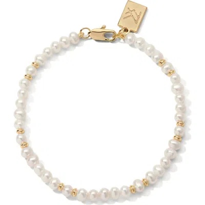Miranda Frye Bette Natural Pearl Stretch Bracelet In White