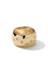 Miranda Frye Celeste Crystal Star Band Ring In Gold