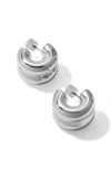 Miranda Frye Chloe Double Row Huggie Hoop Earrings In Silver