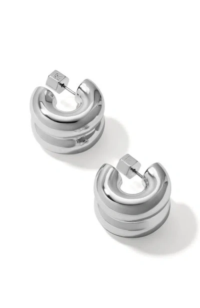 Miranda Frye Chloe Double Row Huggie Hoop Earrings In Silver
