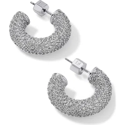 Miranda Frye Dolly Pavè Hoop Earrings In Silver