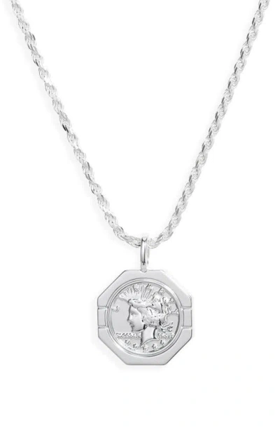 Miranda Frye Kate Coin Charm Pendant Necklace In Silver