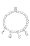 Miranda Frye Love Charm Bracelet In Silver