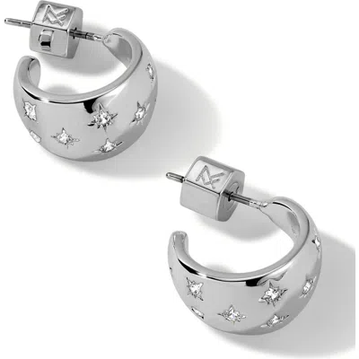 Miranda Frye Lunette Hoop Earrings In Silver