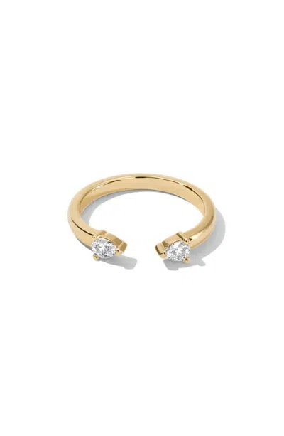 Miranda Frye Lyra Cubic Zirconia Open Ring In Gold
