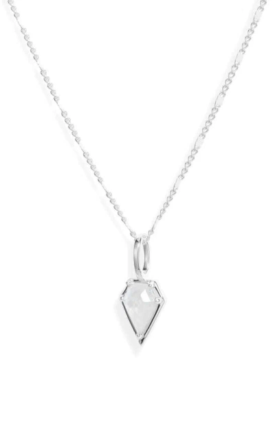 Miranda Frye Marlowe Moonstone Charm Necklace In Silver