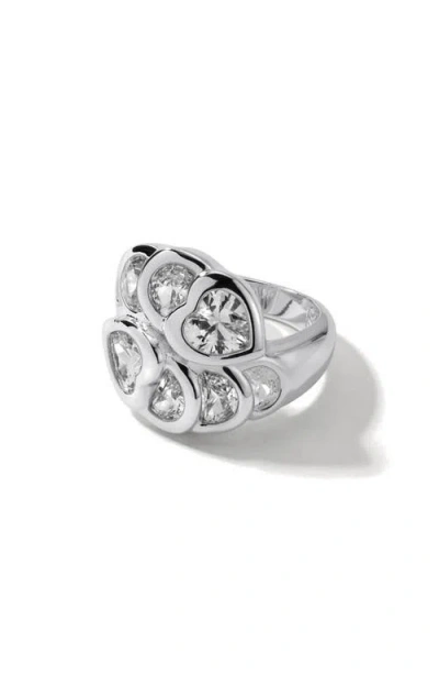 Miranda Frye Mixed Cut Cubic Zirconia Cocktail Ring In Silver