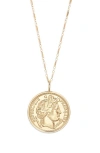 Miranda Frye Paris Coin Pendant Necklace In Brown