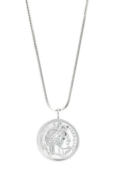 Miranda Frye Paris Coin Pendant Necklace In Metallic