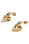 Miranda Frye Ruby Heart Doorknocker Earrings In Gold