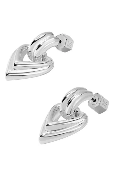 Miranda Frye Ruby Heart Doorknocker Earrings In Metallic