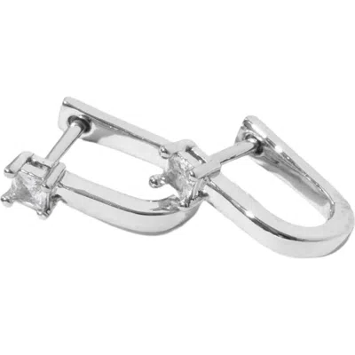 Miranda Frye Valentina Cubic Zirconia Huggie Hoop Earrings In Metallic