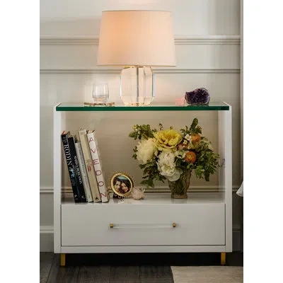 Miranda Kerr Home Love Joy Bliss 1 - Drawer Nightstand In White In White;gold;clear