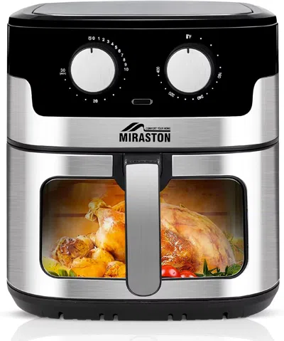Miraston 8.5qt Stainless Steel Air Fryer With Visual Window And Square Basket, Enhanced Family Size Capacity  In Silver